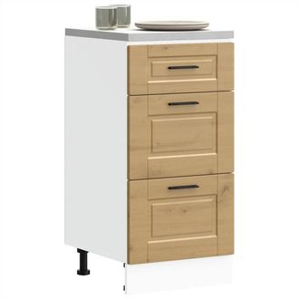 Berkfield Home Kitchen Base Cabinet Porto Artisan Oak Engineered Wood in Brown