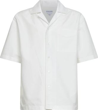 Bottega Veneta Katoenen T-shirt met korte mouwen - Heren - Korte mouwen Overhemden - Wit - L - Katoen - Overhemden