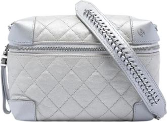 Chanel Pre-owned Vintage Quilted Crossbody Bag - Dames - Vintage Schoudertas - Grijs - ONE Size - Leer - Vintage