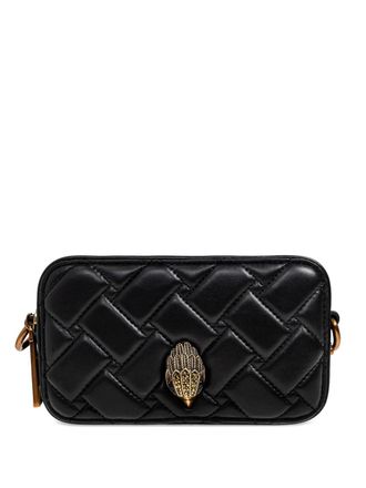 Kurt Geiger small Kensington quilted appliqu&eacute; clutch bag - Black