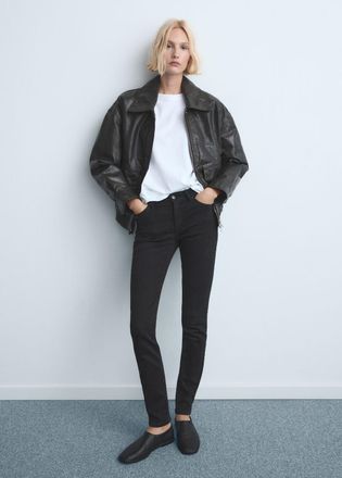 Mango Jeans skinny vita media black denim - Donna - 36 - MANGO