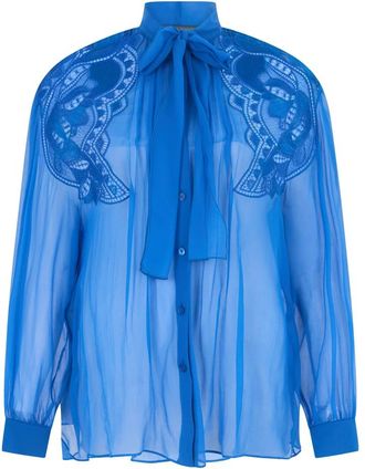 Alberta Ferretti Tops - Dames - Overhemden - Blauw - XS - Overhemden