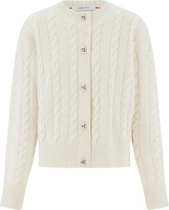 Ferragamo Gebreid Vest - Dames - Vesten - Wit - S - Truien & Vesten