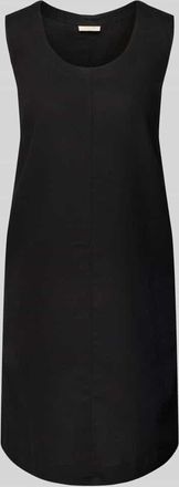 Freequent Knielanges Leinenkleid mit Rundhalsausschnitt Modell LAVA in Black, Größe S