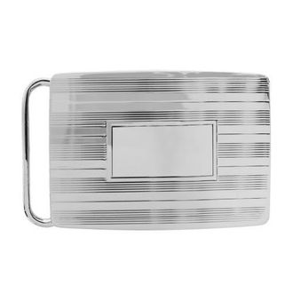 Trafalgar Store 30mm Engine Turned Rhodium Compression Belt Buckle in Silver at Nordstrom