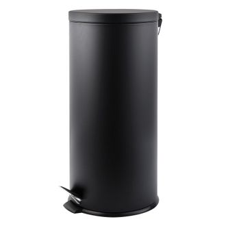 MSV Papelera De Cocina Con Pedal De Acero Inoxidable 30l Negro Mate Msv