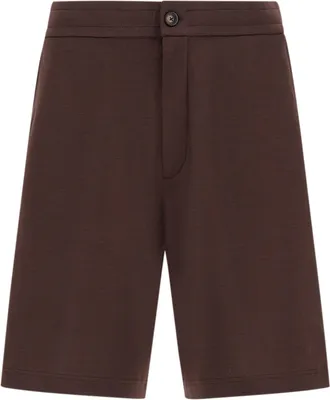 Herno Tailored Brown Shorts with Button Closure