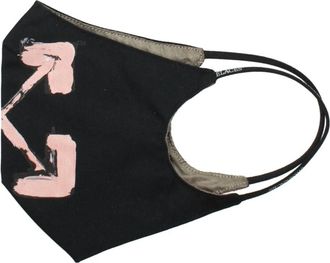 Off-white Katoenen Mondmasker - Dames - Accessoires - Zwart - ONE Size - Katoen - Accessoires