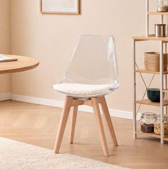 Nordlys Set 4 sillas escandinavas con patas de madera transparente