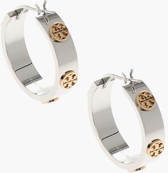 Tory Burch Silver and Golden Effect MILLER Earrings with Studs size Unica