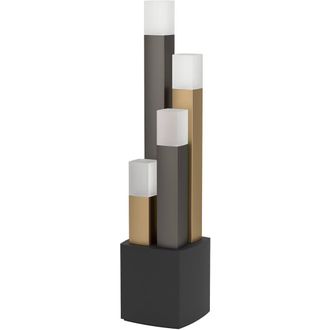 Loops Stylish Modern Black, Brown, & Gold Table Lamp for Indoor Home Decor