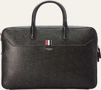 Thom Browne Mens Pebble Leather Business Briefcase Bag