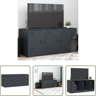 vidaXL Mobile TV in acciaio - Mobile Porta TV Antracite 99x39x44 cm in Acciaio