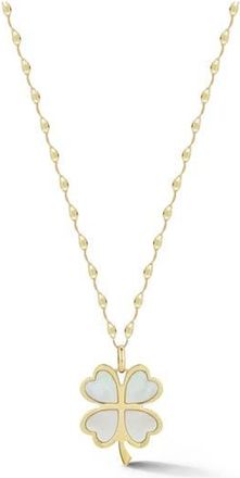 Ember Fine Jewelry 14K Gold Mother-of-Pearl Clover Necklace at Nordstrom Rack