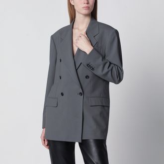 Tagliatore Blazer doppiopetto in misto lana e seta grigio