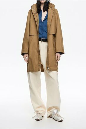 Bimba & Lola Technical Cotton Straight Trench in Khaki at Nordstrom, Size Medium Eu