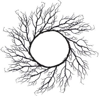 Nearly Natural 23In Pre-Lit Halloween Black Fall Wreath With 60 Orange & Purple Led Lights