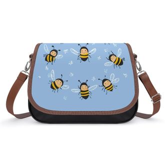 Generic Cute Bee Flowers Womens Crossbody Bag Fashion Shoulder Handbags Message Tote Bag with Adjustable Strap