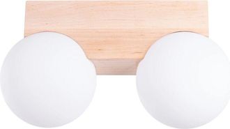 Wonderlamp Regleta Liea 2 Luces, Madera Natural