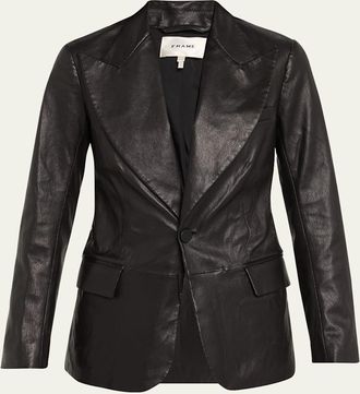 Frame Denim The Peak Lapel Leather Blazer