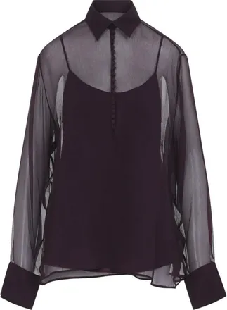 Ermanno Scervino Silk Shirt - female - Ermanno Scervino - Shirts - Purple - 2XS - Blouses & Shirts