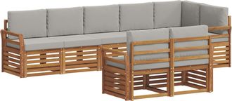 vidaXL Conjunto De Sof&aacute;s De Exterior 8 Uds. Gris Natural Y Claro Vidaxl