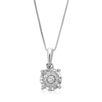 Vir Jewels 1/12 cttw Lab Grown Diamond Composite Pendant Necklace in Sterling Silver with Chain For Women