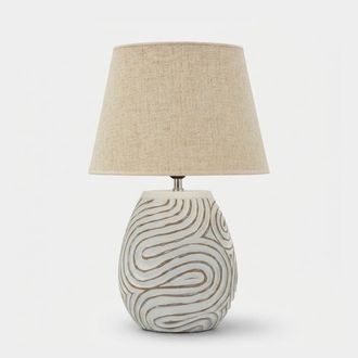 Les Tendances L&aacute;mpara De Mesa En Resina Y Tela Oblix