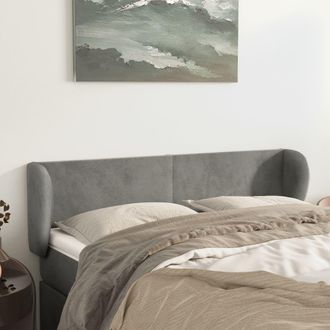 vidaXL Cabecero De Terciopelo Gris Claro 147x23x78/88 Cm Vidaxl