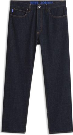 HUGO BOSS Regular-fit jeans in rinse-washed dark-blue denim