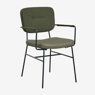Sklum Pack De 4 Sillas De Comedor Con Reposabrazos Tapizadas Milih Sklum