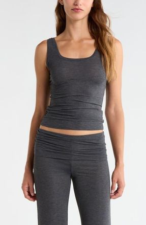 Open Edit Dreamy Rib Pajama Tank in Grey Dark Heather at Nordstrom, Size X-Large