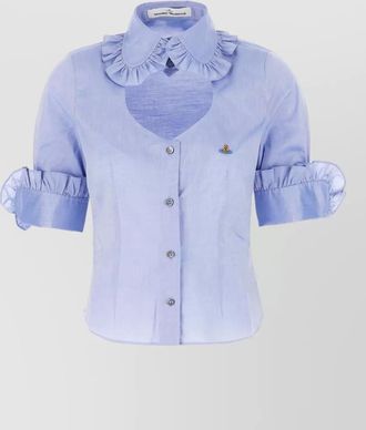 Vivienne Westwood cotton blouse ruffled collar short sleeves