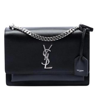 Saint Laurent Pre-owned The Sunset Shoulder Bag - Dames - Pre-owned - Zwart - Maat: ONE Size Leer