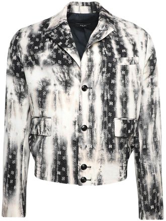 Amiri monogram-print wool-blend jacket - men - Wool/Spandex/Elastane/Nylon - 46 - Black