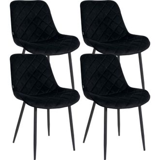 Clp Set di 4 sedie Springs Velvet nero