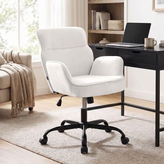Clp Silla De Oficina Amado De Terciopelo Crema
