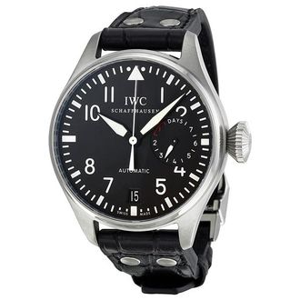 IWC Pre-owned IWC Big Pilot Automatic Black Dial Black Leather Mens Watch IW501001