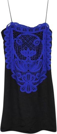 Victoria Beckham Blue & Black Lace Silk Mini Dress Size XS