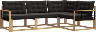 vidaXL Conjunto De Sof&aacute;s De Exterior 4 Uds. Blanco Y Negro Vidaxl