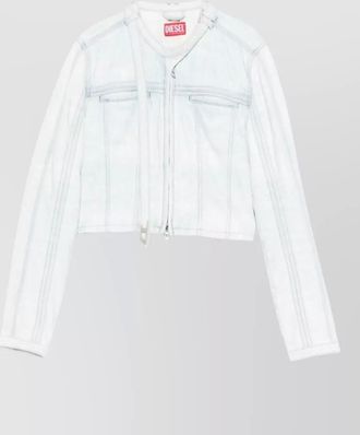 Diesel denim cropped slim-fit jacket