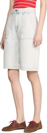 Sandro Washed denim Bermuda shorts in Light Bu Jean at Nordstrom, Size 42