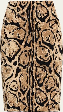 Stella McCartney Leopard Jacquard Knit Pencil Skirt