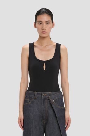 Victoria Beckham Split Tank Top In Black XS