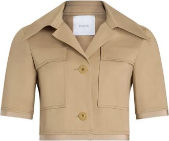 Patou Short-Sleeved Cotton Cropped Jacket Clothing