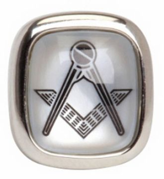 David Van Hagen Mens Mother of Pearl Masonic Tie Tac - Silver