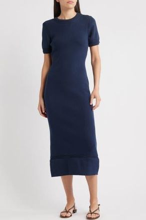 Cleobella Morisette Organic Cotton Knit Midi Dress in Midnight Blue at Nordstrom Rack, Size X-Small