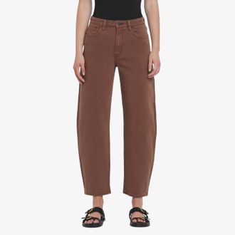 Flying Monkey Katie Barrel Jeans In Brown