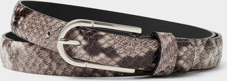 Simons Womens D-buckle glossy snakeskin leather thin belt
