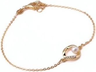 Pandora Organisch gevormde Pav&eacute; Cirkel & Gekweekte Parels Armband - Dames - Armbanden - Geel - ONE Size - Accessoires